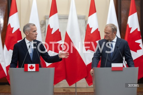  25.08.2025 WARSZAWA<br />
SPOTKANIE PREMIEROW POLSKI I KANADY<br />
N/Z DONALD TUSK MARK CARNEY<br />
 