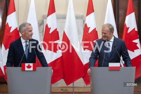  25.08.2025 WARSZAWA<br />
SPOTKANIE PREMIEROW POLSKI I KANADY<br />
N/Z DONALD TUSK MARK CARNEY<br />
 