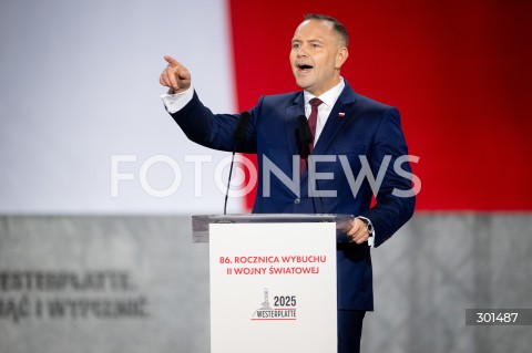  01.09.2025 GDANSK<br />
OBCHODY 86. ROCZNICY WYBUCHU II WOJNY SWIATOWEJ NA WESTERPLATTE W GDANSKU<br />
N/Z PREZYDENT KAROL NAWROCKI<br />
 