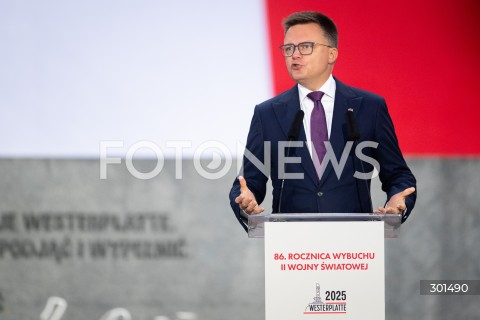  01.09.2025 GDANSK<br />
OBCHODY 86. ROCZNICY WYBUCHU II WOJNY SWIATOWEJ NA WESTERPLATTE W GDANSKU<br />
N/Z SZYMON HOLOWNIA<br />
 