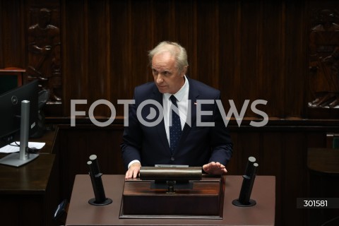  12.09.2025 WARSZAWA<br />
POSIEDZENIE SEJMU X KADENCJI<br />
N/Z WLODZIMIERZ TOMASZEWSKI<br />
FOT. ANTONI BYSZEWSKI/FOTONEWS 