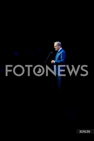 23.09.2025 GDANSK<br />
WIZYTA PREMIERA DONALDA TUSKA NA TARGACH TRAKO W GDANSKU<br />
N/Z DONALD TUSK PRZEMAWIA PODCZAS OTWARCIA TARGOW<br />
 