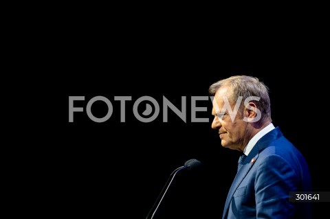  23.09.2025 GDANSK<br />
WIZYTA PREMIERA DONALDA TUSKA NA TARGACH TRAKO W GDANSKU<br />
N/Z DONALD TUSK PRZEMAWIA PODCZAS OTWARCIA TARGOW<br />
 