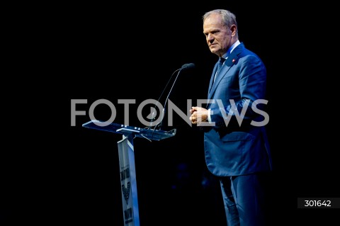  23.09.2025 GDANSK<br />
WIZYTA PREMIERA DONALDA TUSKA NA TARGACH TRAKO W GDANSKU<br />
N/Z DONALD TUSK PRZEMAWIA PODCZAS OTWARCIA TARGOW<br />
 
