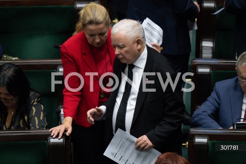  26.09.2025 WARSZAWA SEJM<br />
POSIEDZENIE SEJMU RP<br />
N/Z JAROSLAW KACZYNSKI JOANNA LICHOCKA<br />
FOT. MARCIN BANASZKIEWICZ / FOTONEWS  