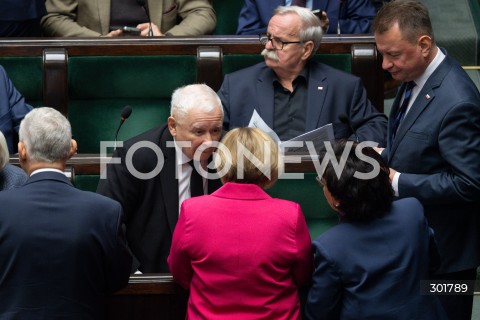  26.09.2025 WARSZAWA SEJM<br />
POSIEDZENIE SEJMU RP<br />
N/Z JAROSLAW KACZYNSKI MARIUSZ BLASZCZAK ELZBIETA WITEK<br />
FOT. MARCIN BANASZKIEWICZ / FOTONEWS  