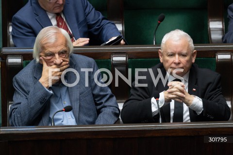 26.09.2025 WARSZAWA SEJM<br />
POSIEDZENIE SEJMU RP<br />
N/Z RYSZARD TERLECKI JAROSLAW KACZYNSKI<br />
FOT. MARCIN BANASZKIEWICZ / FOTONEWS  