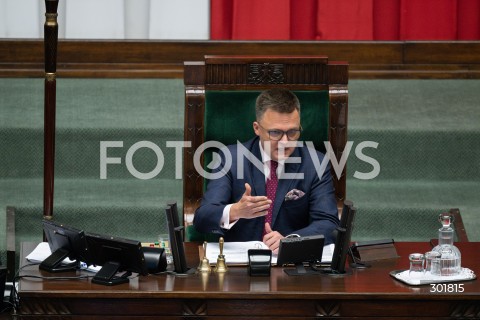  26.09.2025 WARSZAWA SEJM<br />
POSIEDZENIE SEJMU RP<br />
N/Z MARSZALEK SZYMON HOLOWNIA<br />
FOT. MARCIN BANASZKIEWICZ / FOTONEWS  