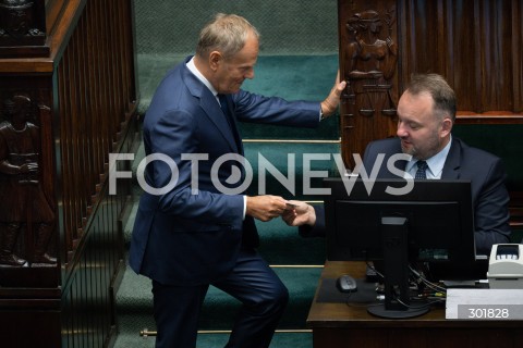  26.09.2025 WARSZAWA SEJM<br />
POSIEDZENIE SEJMU RP<br />
N/Z PREMIER DONALD TUSK<br />
FOT. MARCIN BANASZKIEWICZ / FOTONEWS  