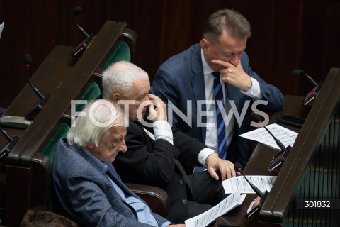  26.09.2025 WARSZAWA SEJM<br />
POSIEDZENIE SEJMU RP<br />
N/Z RYSZARD TERLECKI JAROSLAW KACZYNSKI MARIUSZ BLASZCZAK<br />
FOT. MARCIN BANASZKIEWICZ / FOTONEWS  