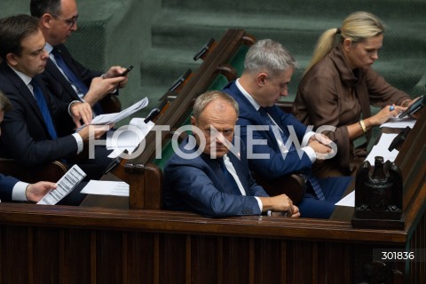  26.09.2025 WARSZAWA SEJM<br />
POSIEDZENIE SEJMU RP<br />
N/Z PREMIER DONALD TUSK<br />
FOT. MARCIN BANASZKIEWICZ / FOTONEWS  