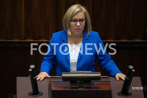  26.09.2025 WARSZAWA SEJM<br />
POSIEDZENIE SEJMU RP<br />
N/Z PAULINA HENNIG KLOSKA<br />
FOT. MARCIN BANASZKIEWICZ / FOTONEWS  