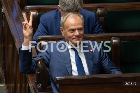 26.09.2025 WARSZAWA SEJM<br />
POSIEDZENIE SEJMU RP<br />
N/Z PREMIER DONALD TUSK<br />
FOT. MARCIN BANASZKIEWICZ / FOTONEWS  