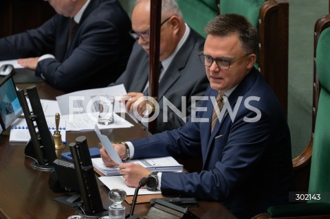  17.10.2025 WARSZAWA SEJM <br />
POSIEDZENIE SEJMU RP<br />
N/Z MARSZALEK SZYMON HOLOWNIA<br />
FOT. MARCIN BANASZKIEWICZ / FOTONEWS  