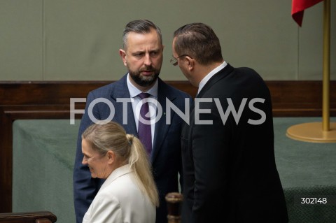  17.10.2025 WARSZAWA SEJM <br />
POSIEDZENIE SEJMU RP<br />
N/Z WLADYSLAW KOSINIAK KAMYSZ STEFAN KRAJEWSKI<br />
FOT. MARCIN BANASZKIEWICZ / FOTONEWS  
