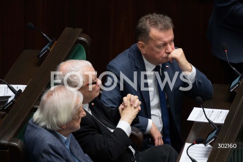  17.10.2025 WARSZAWA SEJM <br />
POSIEDZENIE SEJMU RP<br />
N/Z JAROSLAW KACZYNSKI MARIUSZ BLASZCZAK<br />
FOT. MARCIN BANASZKIEWICZ / FOTONEWS  
