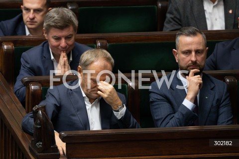 17.10.2025 WARSZAWA SEJM <br />
POSIEDZENIE SEJMU RP<br />
N/Z DONALD TUSK WLADYSLAW KOSINIAK KAMYSZ JAN GRABIEC<br />
FOT. MARCIN BANASZKIEWICZ / FOTONEWS  
