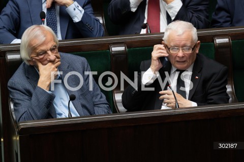  17.10.2025 WARSZAWA SEJM <br />
POSIEDZENIE SEJMU RP<br />
N/Z RYSZARD TERLECKI JAROSLAW KACZYNSKI<br />
FOT. MARCIN BANASZKIEWICZ / FOTONEWS  