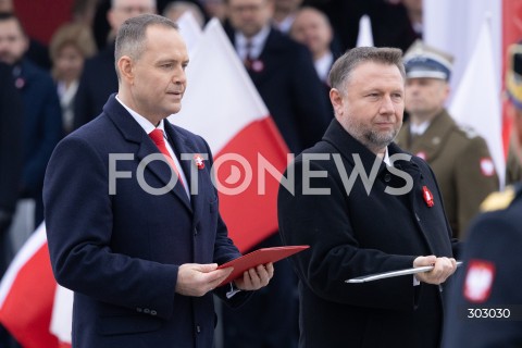  WARSZAWA 11.11.2025<br />
OBCHODY NARODOWEGO SWIETA NIEPODLEGLOSCI W WARSZAWIE<br />
NZ. PREZYDENT RP KAROL NAWROCKI MARCIN KIERWINSKI<br />
FOT. ANTONI BYSZEWSKI/FOTONEWS 