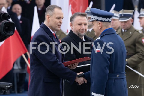  WARSZAWA 11.11.2025<br />
OBCHODY NARODOWEGO SWIETA NIEPODLEGLOSCI W WARSZAWIE<br />
NZ. PREZYDENT RP KAROL NAWROCKI MARCIN KIERWINSKI <br />
FOT. ANTONI BYSZEWSKI/FOTONEWS 