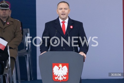  WARSZAWA 11.11.2025<br />
OBCHODY NARODOWEGO SWIETA NIEPODLEGLOSCI W WARSZAWIE<br />
NZ. PREZYDENT RP KAROL NAWROCKI<br />
FOT. ANTONI BYSZEWSKI/FOTONEWS 