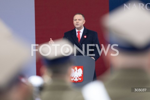  WARSZAWA 11.11.2025<br />
OBCHODY NARODOWEGO SWIETA NIEPODLEGLOSCI W WARSZAWIE<br />
NZ. PREZYDENT RP KAROL NAWROCKI<br />
FOT. ANTONI BYSZEWSKI/FOTONEWS 