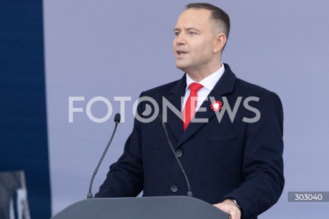  WARSZAWA 11.11.2025<br />
OBCHODY NARODOWEGO SWIETA NIEPODLEGLOSCI W WARSZAWIE<br />
NZ. PREZYDENT RP KAROL NAWROCKI<br />
FOT. ANTONI BYSZEWSKI/FOTONEWS 
