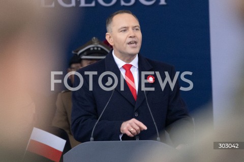  WARSZAWA 11.11.2025<br />
OBCHODY NARODOWEGO SWIETA NIEPODLEGLOSCI W WARSZAWIE<br />
NZ. PREZYDENT RP KAROL NAWROCKI<br />
FOT. ANTONI BYSZEWSKI/FOTONEWS 