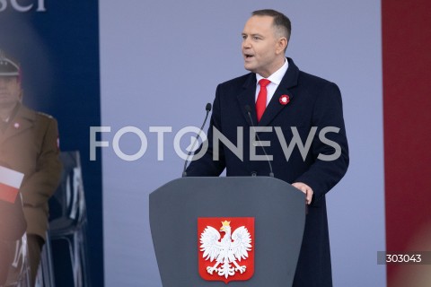  WARSZAWA 11.11.2025<br />
OBCHODY NARODOWEGO SWIETA NIEPODLEGLOSCI W WARSZAWIE<br />
NZ. PREZYDENT RP KAROL NAWROCKI<br />
FOT. ANTONI BYSZEWSKI/FOTONEWS 