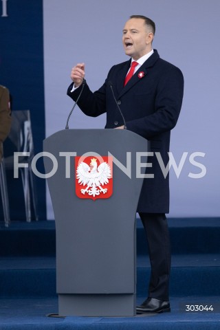  WARSZAWA 11.11.2025<br />
OBCHODY NARODOWEGO SWIETA NIEPODLEGLOSCI W WARSZAWIE<br />
NZ. PREZYDENT RP KAROL NAWROCKI<br />
FOT. ANTONI BYSZEWSKI/FOTONEWS 