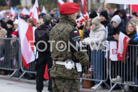  WARSZAWA 11.11.2025<br />
OBCHODY NARODOWEGO SWIETA NIEPODLEGLOSCI W WARSZAWIE<br />
NZ. ZANDARMERIA WOJSKOWA<br />
FOT. ANTONI BYSZEWSKI/FOTONEWS 
