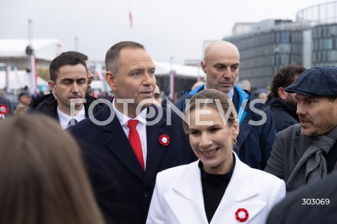  WARSZAWA 11.11.2025<br />
OBCHODY NARODOWEGO SWIETA NIEPODLEGLOSCI W WARSZAWIE<br />
NZ. MARTA NAWROCKA PREZYDENT RP KAROL NAWROCKI<br />
FOT. ANTONI BYSZEWSKI/FOTONEWS 