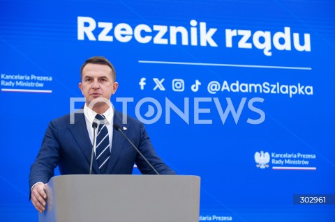  12.11.2025 WARSZAWA<br />
KONFERENCJA PO POSIEDZENIU RADY MINISTROW<br />
N/Z ADAM SZLAPKA<br />
 