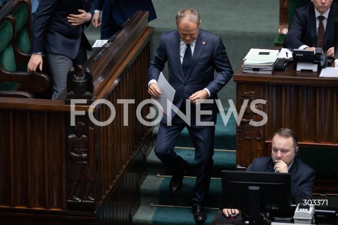  21.11.2025 WARSZAWA SEJM <br />
POSIEDZENIE SEJMU RP<br />
N/Z PREMIER DONALD TUSK<br />
FOT. MARCIN BANASZKIEWICZ / FOTONEWS  