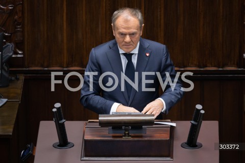  21.11.2025 WARSZAWA SEJM <br />
POSIEDZENIE SEJMU RP<br />
N/Z PREMIER DONALD TUSK<br />
FOT. MARCIN BANASZKIEWICZ / FOTONEWS  
