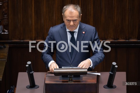  21.11.2025 WARSZAWA SEJM <br />
POSIEDZENIE SEJMU RP<br />
N/Z PREMIER DONALD TUSK<br />
FOT. MARCIN BANASZKIEWICZ / FOTONEWS  