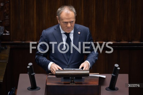  21.11.2025 WARSZAWA SEJM <br />
POSIEDZENIE SEJMU RP<br />
N/Z PREMIER DONALD TUSK<br />
FOT. MARCIN BANASZKIEWICZ / FOTONEWS  