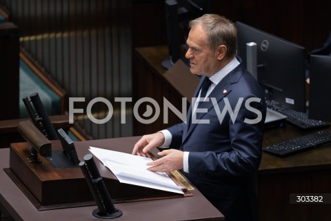  21.11.2025 WARSZAWA SEJM <br />
POSIEDZENIE SEJMU RP<br />
N/Z PREMIER DONALD TUSK<br />
FOT. MARCIN BANASZKIEWICZ / FOTONEWS  
