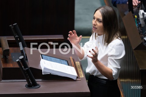  21.11.2025 WARSZAWA SEJM <br />
POSIEDZENIE SEJMU RP<br />
N/Z KINGA GAJEWSKA<br />
FOT. MARCIN BANASZKIEWICZ / FOTONEWS  