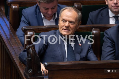  21.11.2025 WARSZAWA SEJM <br />
POSIEDZENIE SEJMU RP<br />
N/Z PREMIER DONALD TUSK<br />
FOT. MARCIN BANASZKIEWICZ / FOTONEWS  