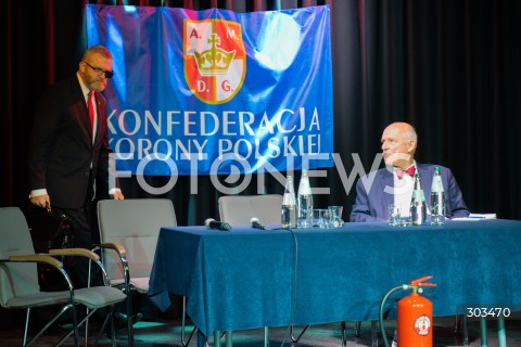  22.11.2025 JABLONNA<br />
DEBATA HISTORYCZNA KONFEDERACJI KORONY POLSKIEJ<br />
N/Z GRZEGORZ BRAUN JANUSZ KORWIN MIKKE<br />
FOT. MARCIN BANASZKIEWICZ / FOTONEWS  