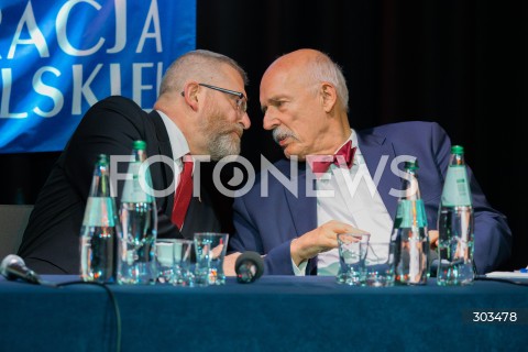  22.11.2025 JABLONNA<br />
DEBATA HISTORYCZNA KONFEDERACJI KORONY POLSKIEJ<br />
N/Z GRZEGORZ BRAUN JANUSZ KORWIN MIKKE<br />
FOT. MARCIN BANASZKIEWICZ / FOTONEWS  