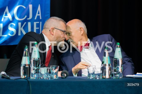  22.11.2025 JABLONNA<br />
DEBATA HISTORYCZNA KONFEDERACJI KORONY POLSKIEJ<br />
N/Z GRZEGORZ BRAUN JANUSZ KORWIN MIKKE<br />
FOT. MARCIN BANASZKIEWICZ / FOTONEWS  