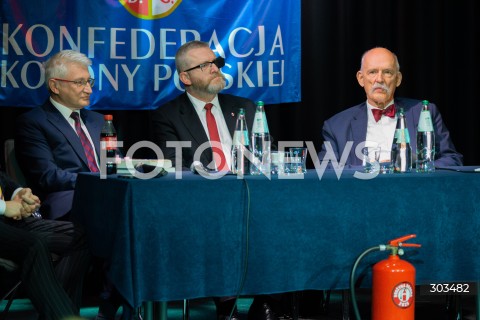  22.11.2025 JABLONNA<br />
DEBATA HISTORYCZNA KONFEDERACJI KORONY POLSKIEJ<br />
N/Z MAREK SKALSKI GRZEGORZ BRAUN JANUSZ KORWIN MIKKE<br />
FOT. MARCIN BANASZKIEWICZ / FOTONEWS  