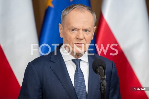  06.01.2026 WARSZAWA<br />OSWIADCZENIE PREMIERA DONALDA TUSKA<br />N/Z PREMIER DONALD TUSK<br />FOT. MARCIN BANASZKIEWICZ / FOTONEWS 