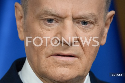  06.01.2026 WARSZAWA<br />OSWIADCZENIE PREMIERA DONALDA TUSKA<br />N/Z PREMIER DONALD TUSK<br />FOT. MARCIN BANASZKIEWICZ / FOTONEWS 