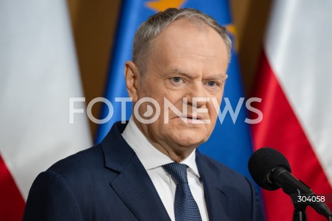 06.01.2026 WARSZAWA<br />OSWIADCZENIE PREMIERA DONALDA TUSKA<br />N/Z PREMIER DONALD TUSK<br />FOT. MARCIN BANASZKIEWICZ / FOTONEWS 