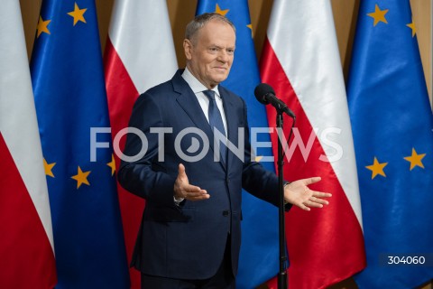  06.01.2026 WARSZAWA<br />OSWIADCZENIE PREMIERA DONALDA TUSKA<br />N/Z PREMIER DONALD TUSK<br />FOT. MARCIN BANASZKIEWICZ / FOTONEWS 