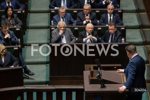  08.01.2026 WARSZAWA SEJM<br />POSIEDZENIE SEJMU<br />N/Z MARCIN KIERWINSKI JAROSLAW KACZYNSKI MARIUSZ BLASZCZAK<br /> 