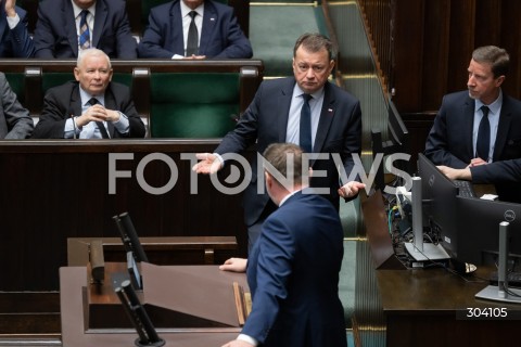  08.01.2026 WARSZAWA SEJM<br />POSIEDZENIE SEJMU<br />N/Z MARCIN KIERWINSKI JAROSLAW KACZYNSKI MARIUSZ BLASZCZAK<br /> 
